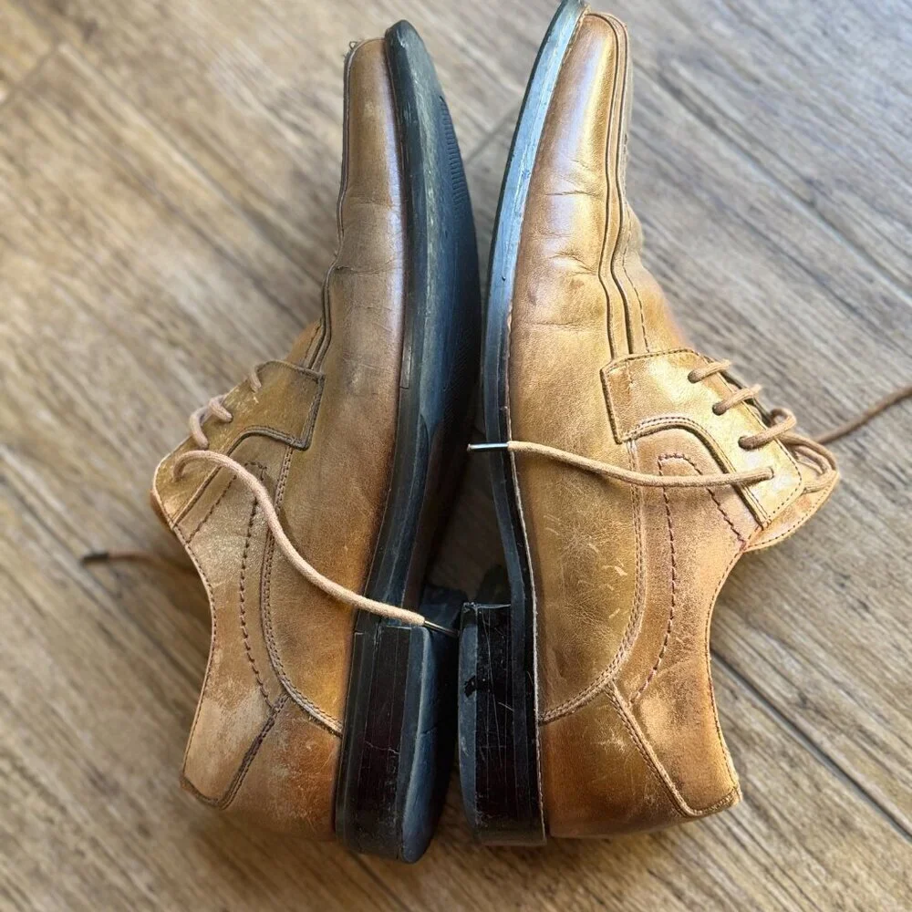 Stacy Adams Leather Shoes Men's Size 9 Brown Oxford Square Toe